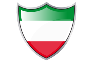 Shield with Flag of North Rhine-Westphalia flag