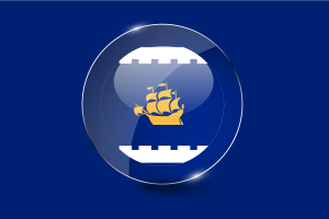 Quebec Flag Glossy Round Button flag