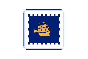 Quebec Flag Square Rounded Shape flag