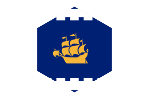 Quebec Flag Hexagon Shape flag