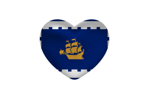Love of Quebec Heart Shape flag