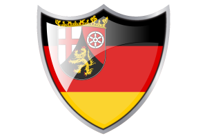Shield with Flag of Rhineland-Palatinate flag