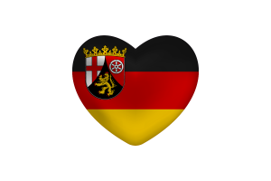 Love of Rhineland-Palatinate Heart Shape flag