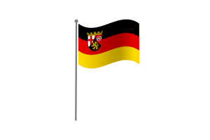 Waving Flag of Rhineland-Palatinate flag