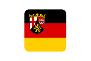 Rhineland-Palatinate Flag Square Rounded Shape flag