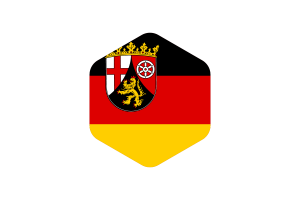 Rhineland-Palatinate Flag Rounded Hexagon Shape flag