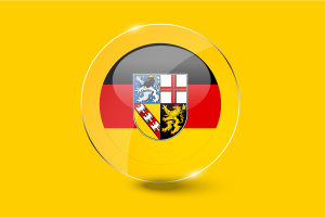 Saarland Flag Glossy Round Button flag