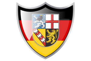 Shield with Flag of Saarland flag