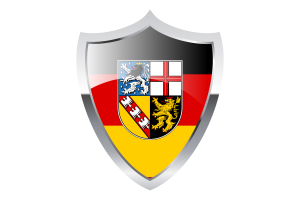 Saarland Flag with Medieval Heater Shield flag