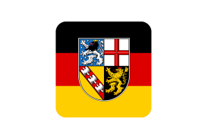 Saarland Flag Square Rounded Shape flag