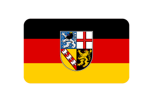 Saarland Flag Rounded Rectangle Vector Illustration flag