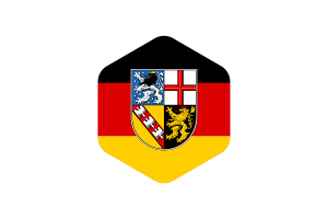 Saarland Flag Rounded Hexagon Shape flag