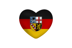 Love of Saarland Heart Shape flag