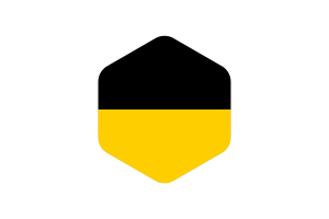 Saxony-Anhalt Flag Rounded Hexagon Shape flag