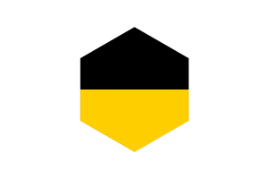 Saxony-Anhalt Flag Hexagon Shape flag