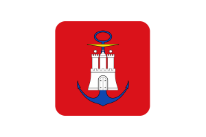 Hamburg Flag Square Rounded Shape flag