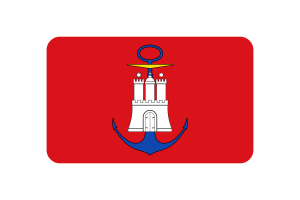 Hamburg Flag Rounded Rectangle Vector Illustration flag