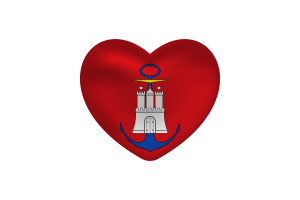 Love of Hamburg Heart Shape flag