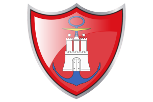 Shield with Flag of Hamburg flag