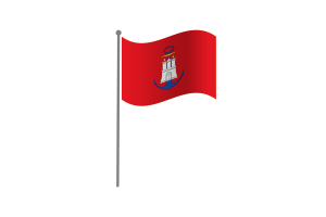 Waving Flag of Hamburg flag