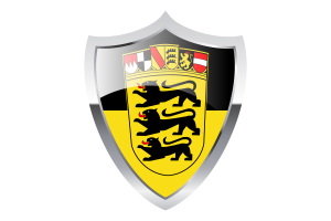 Baden-Württemberg Flag with Medieval Heater Shield flag