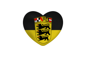 Love of Baden-Württemberg Heart Shape flag