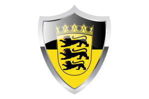 Baden-Württemberg Flag with Medieval Heater Shield flag