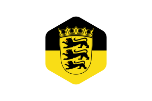 Baden-Württemberg Flag Rounded Hexagon Shape flag