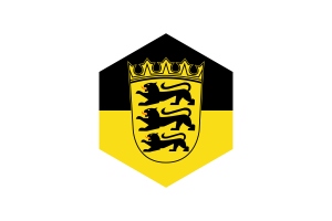 Baden-Württemberg Flag Hexagon Shape flag