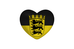 Love of Baden-Württemberg Heart Shape flag