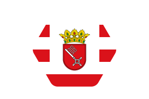 Bremen Flag Illustration Hexagon Rounded Shape flag