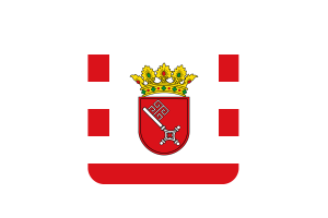 Bremen Flag Square Rounded Shape flag
