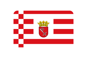Bremen Flag Rounded Rectangle Vector Illustration flag
