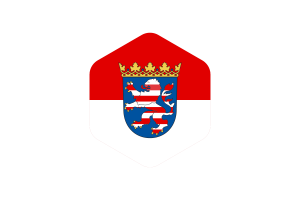 Hesse Flag Rounded Hexagon Shape flag