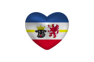 Love of Mecklenburg-Western Pomerania Heart Shape flag