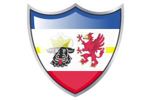 Shield with Flag of Mecklenburg-Western Pomerania flag