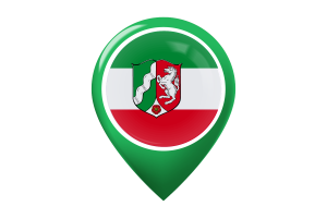 North Rhine-Westphalia Flag Map Pin Icon flag