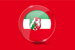 North Rhine-Westphalia Flag Glossy Round Button flag