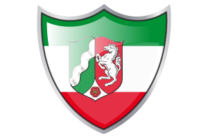 Shield with Flag of North Rhine-Westphalia flag