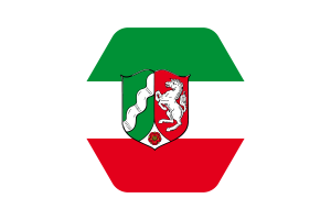 North Rhine-Westphalia Flag Illustration Hexagon Rounded Shape flag