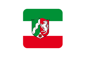 North Rhine-Westphalia Flag Square Rounded Shape flag