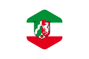 North Rhine-Westphalia Flag Rounded Hexagon Shape flag