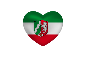 Love of North Rhine-Westphalia Heart Shape flag