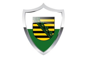 Flaga Saksonii z średniowieczną tarczą grzewczą flag