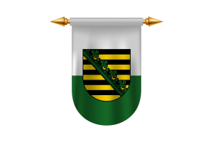 Flaga Saksonii - wektory z emblematem flag