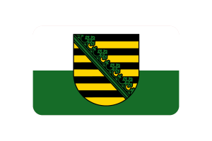 Ilustracja flagi Saksonii w kształcie zaokrąglonego prostokąta flag