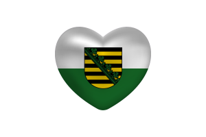 Miłość do Saksonii w kształcie serca flag