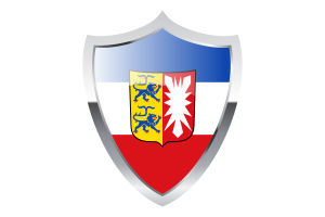 Schleswig-Holstein Flag with Medieval Heater Shield flag