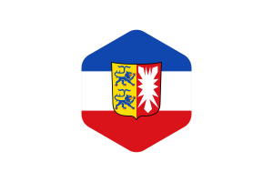 Schleswig-Holstein Flag Rounded Hexagon Shape flag