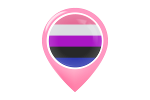 Gender Fluid Flag Map Pin Icon flag